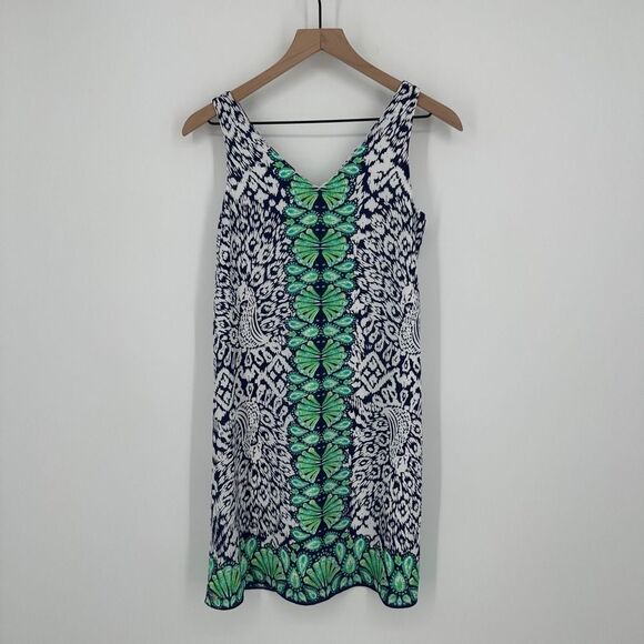 Lilly Pulitzer dress women xxs blue green white florin v-neck summer casual nwt - Picture 3 of 10
